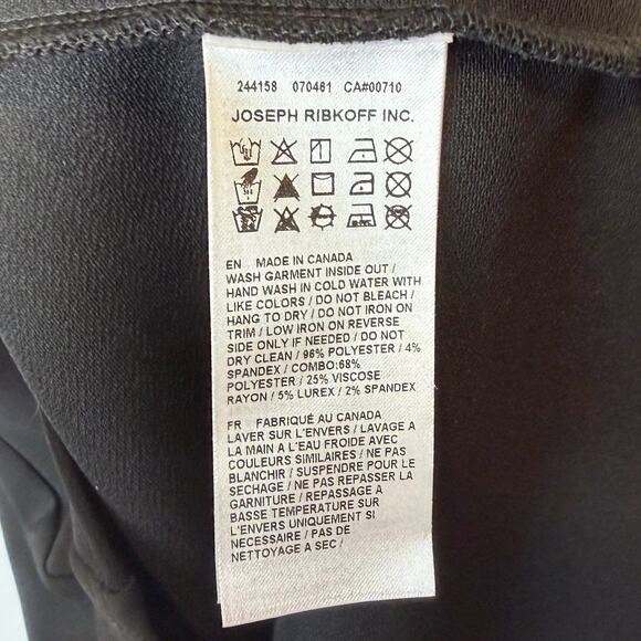 NWT Joseph Ribkoff Black Tunic Dress 14 Asymmetrical Zip Neck Embellished Sleeve - Picture 8 of 8